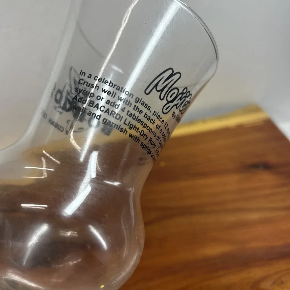 BONGOS Cuban Cafe Tall Glass Mojito Recipe Barware Miami Closed Restaurant HTF